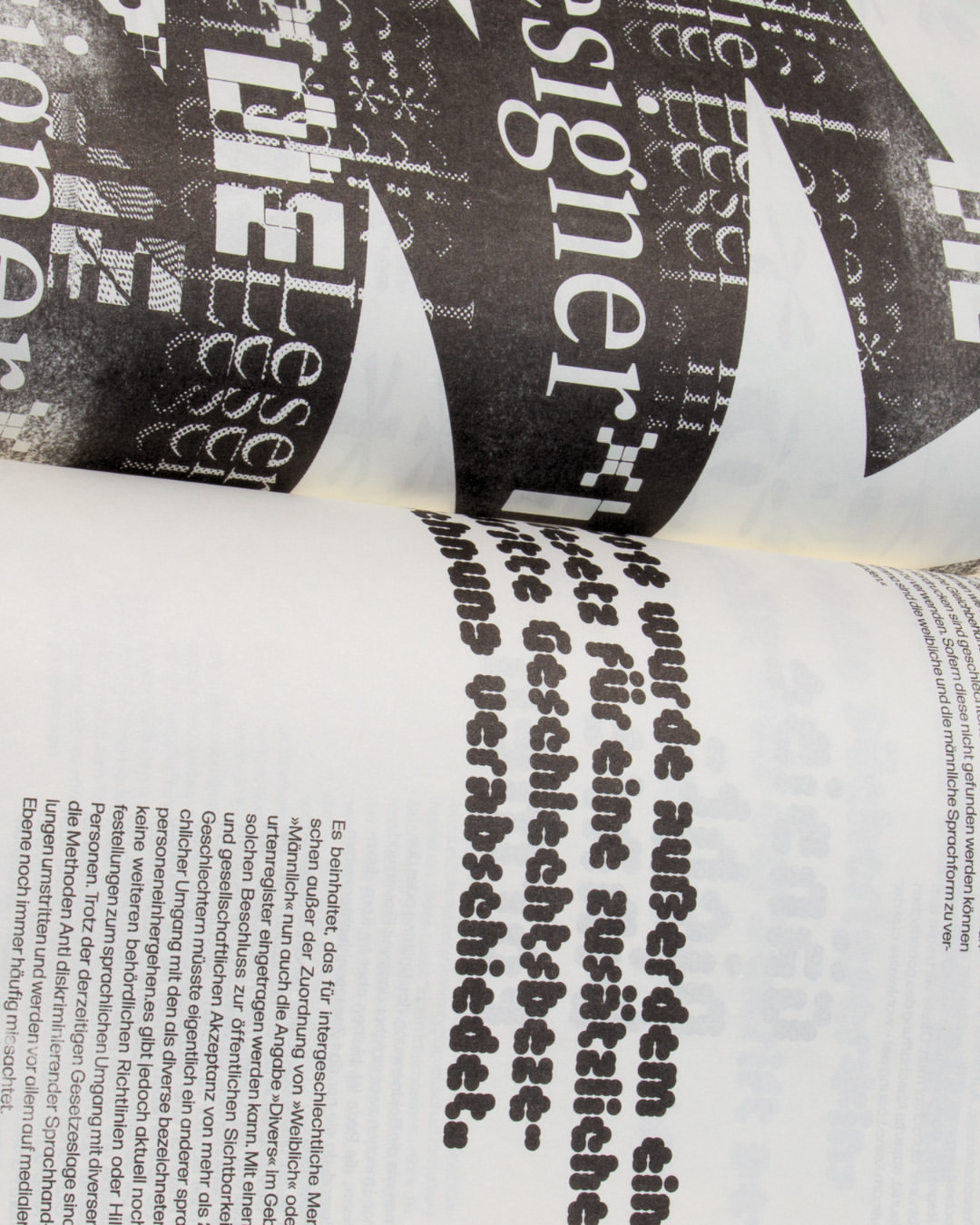 Deconstructed typography riso booklet, black